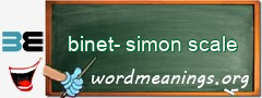 WordMeaning blackboard for binet-simon scale